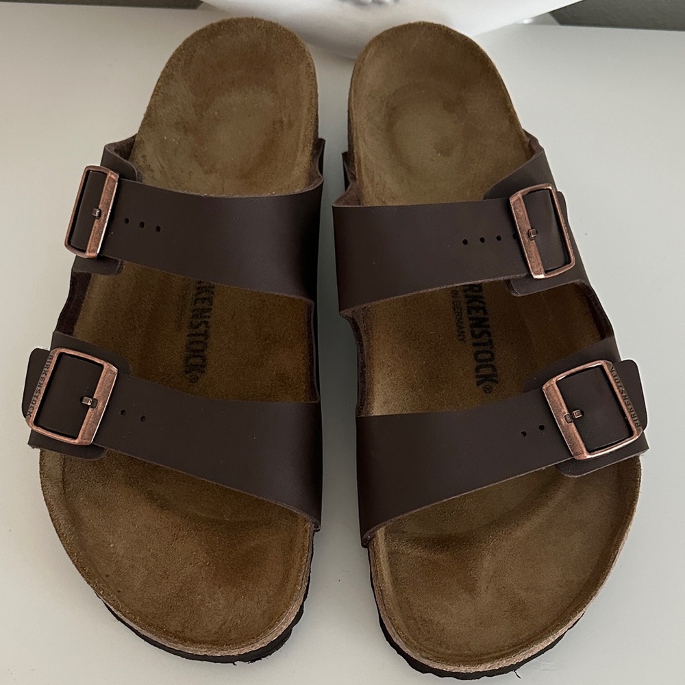 Birkenstock Men's Dark Brown Double-Strap Sandals
